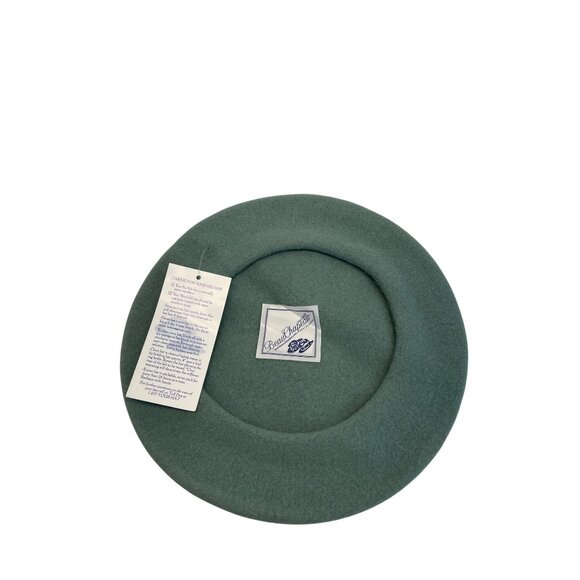 BeauChapeau Wool Beret Hat Green One Size Made In Canada - Picture 8 of 9